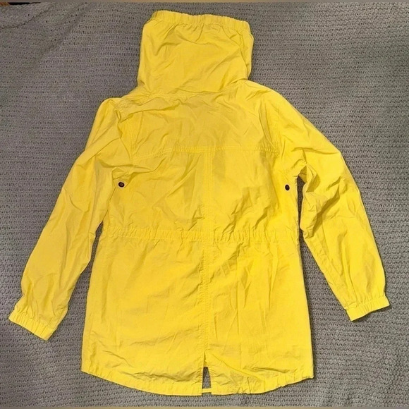 Eileen Fisher Jacket Medium Womens Yellow Anorak Rain Coat Full Zip High Collar - Picture 9 of 12